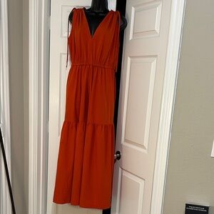 Calvin Klein Rust Orange Maxi Dress